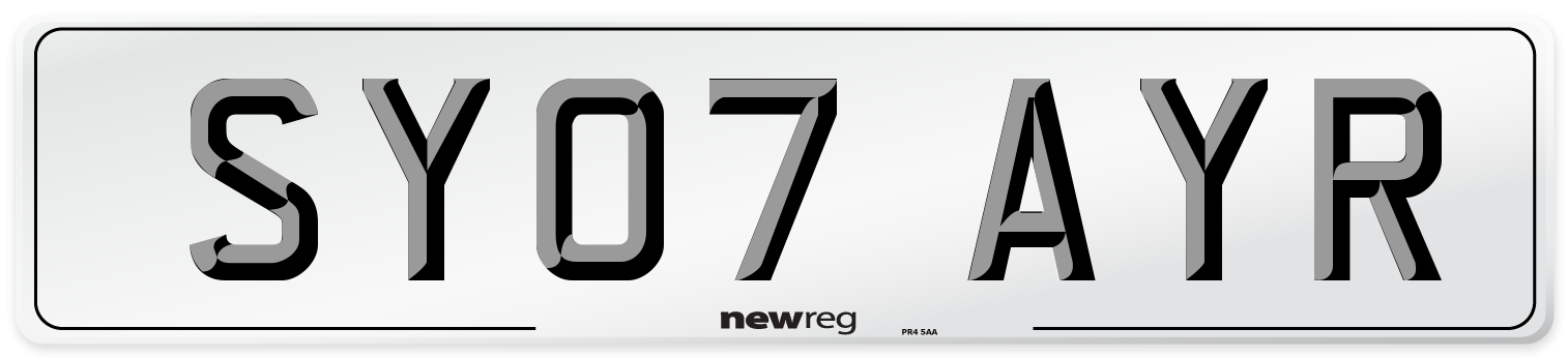 SY07 AYR Number Plate from New Reg
